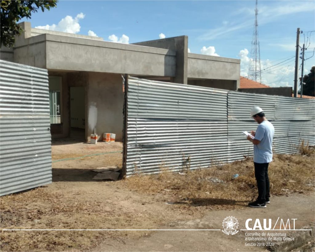Fiscalização em maio de 2018 pelo Conselho de Arquitetura e Urbanismo de Mato Grosso no município de Jauru MT